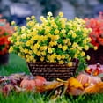 thumbnail image 6 of Viworld Artificial Flowers for Outdoors UV Resistant-12 PCS Bundles Faux Fake Outdoor Plants Plastic Shrubs No Fade Fall Greenery Bushes Home Porch Boxwood Outside Fake Mums Decoration Garden (Yellow), 6 of 9