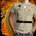 thumbnail image 3 of Halloween Forest Park Ranger Costume Mens T Shirt Sand LG, 3 of 6
