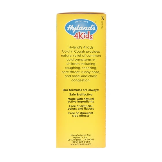 Hyland S 4 Kids Cold And Cough Relief Liquid Natural Of Hyland S 4 Kids Cold And Cough Relief Liquid Natural Of Common Symptoms Ounces