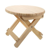 FONDOTIN 1Pc Wood Stool with Non Slip Round Seat Folding Low Stool for Household