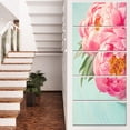thumbnail image 1 of Peony Flowers on Blue Background - Floral Canvas Art Print, 1 of 4