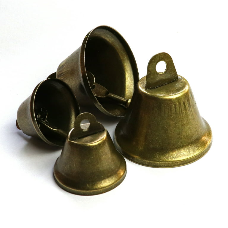 Zhengmy 200 Pcs Mini Bronze Decorative Bells Vintage Craft Bells