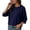 Navy, variant on Tops for Women 3/4 Sleeve Round Neck Women Casual Solid Color Knitted Sweater Top