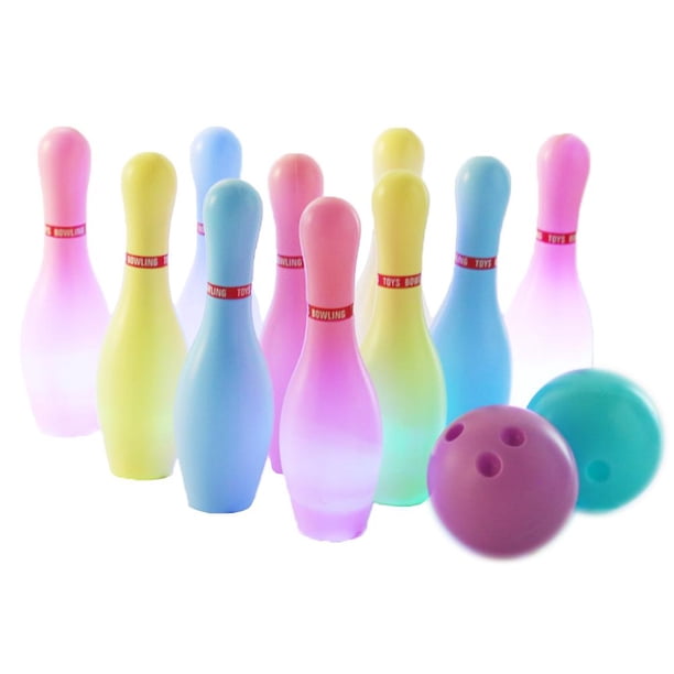 El Juego De Bolos Iluminados Para Niños Incluye 10 Bolos Y 2 Bolos De Bolos Juego De Juguetes Para Niños Juegos De Interior Y Exterior Para Niños Y Niñas Yuarrent OD013922-00