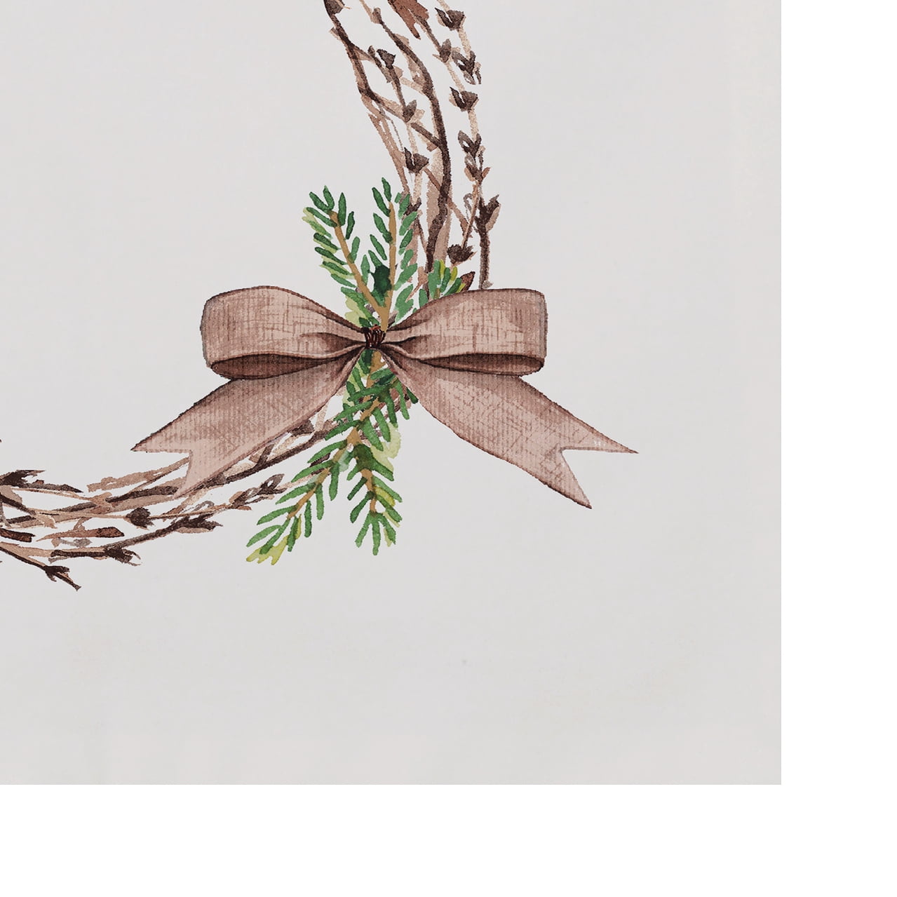 Simply Daisy Sprig of Green 18 x 14 Inch Off White Holiday Print Placemat (Set of 4)