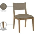 thumbnail image 3 of Meridian Furniture Avon Brown Linen Textured Fabric Dining Side Chair, Set of 2, 3 of 13