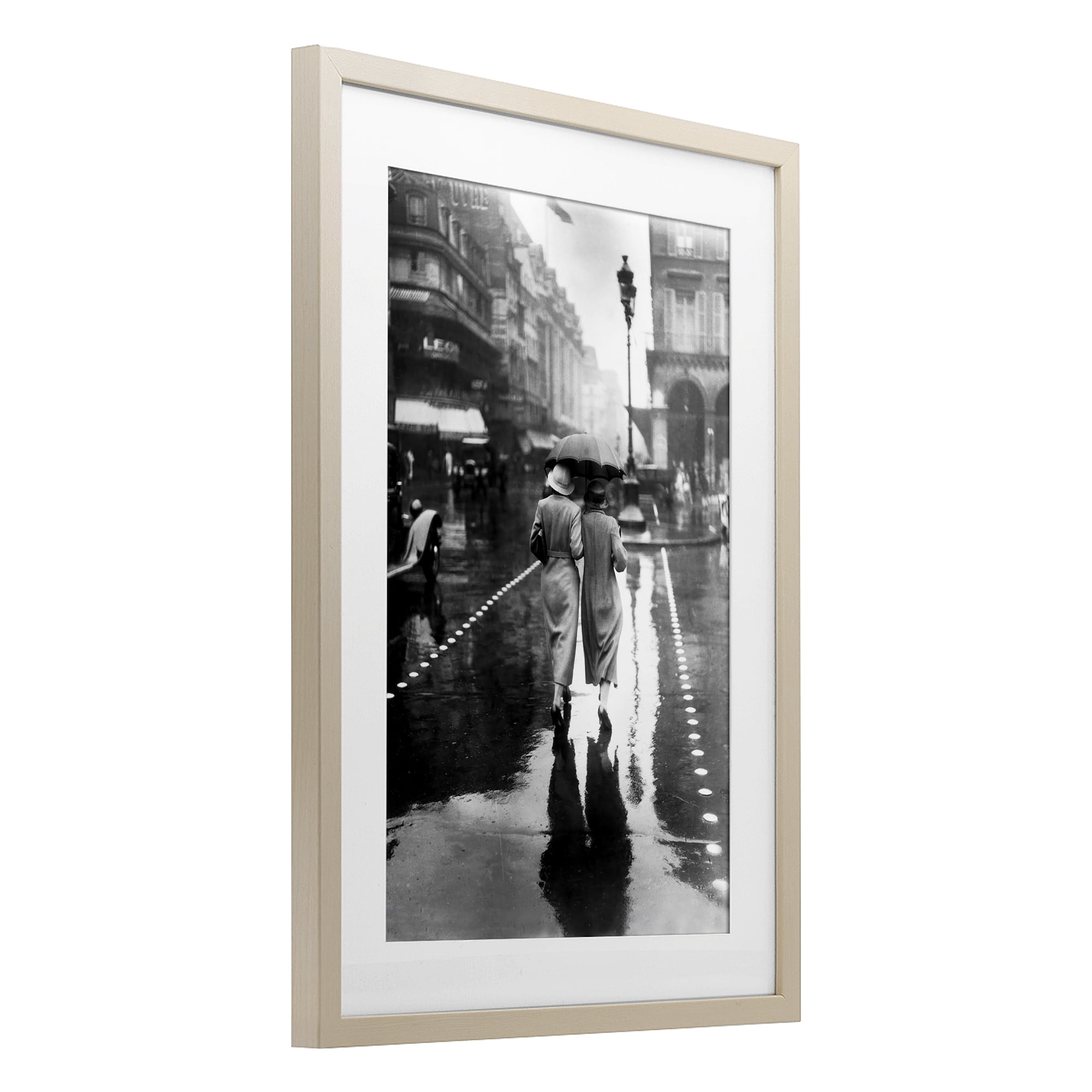 Stupell Industries Paris In The Rain Birch Framed Print Under Glass, design by Vintage Hustle