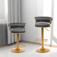 thumbnail image 5 of JONPONY bar stools Set of 2, Height Adjustable ,Fabric around woven basket network design,Velvet Modern bar Chairs for Home and Kitchen Counter,Drak Grey, 5 of 14