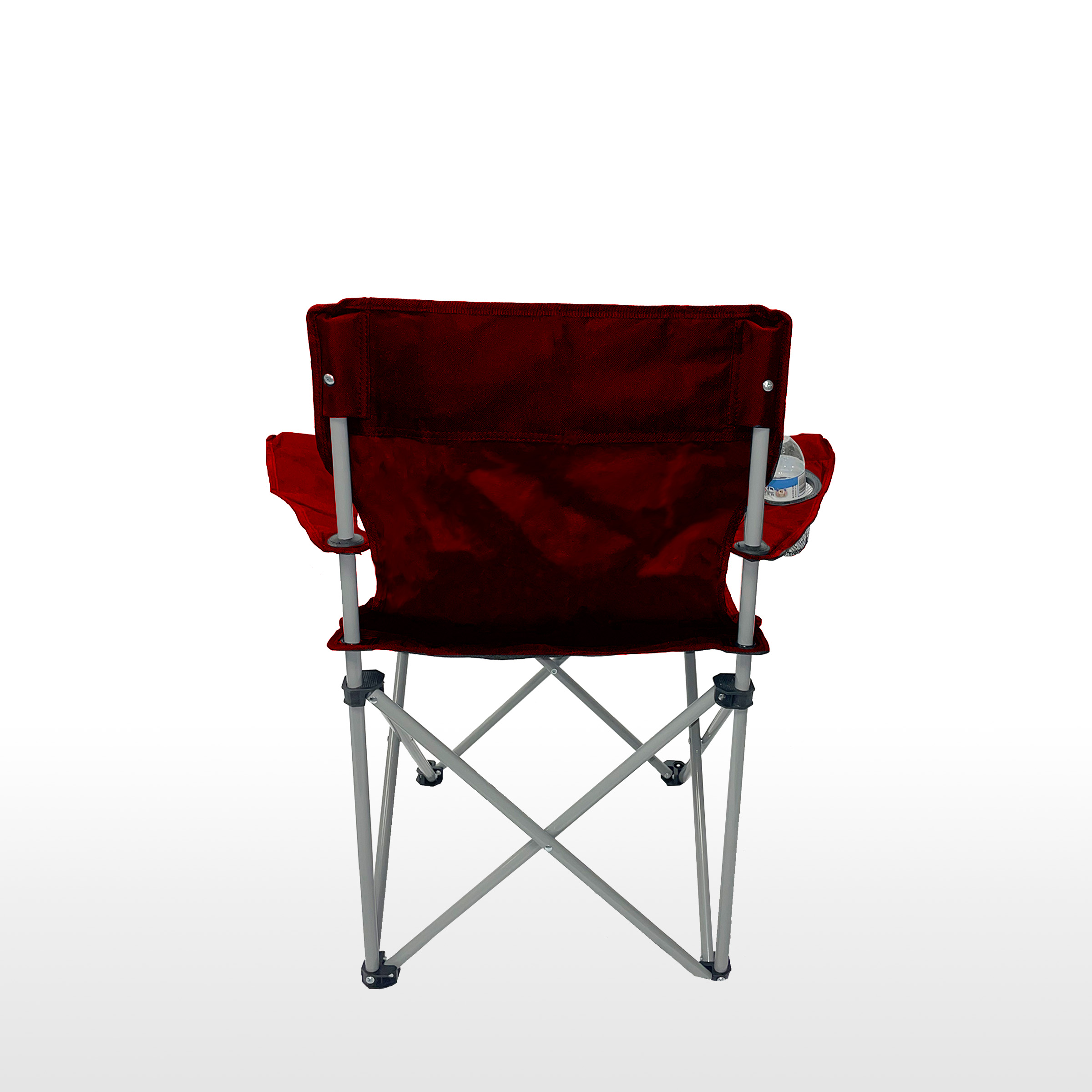 Weather Station Folding Steel Beach Chair - Red/Gray - image 2 of 4