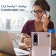 thumbnail image 4 of Funda tipo cartera para Huawei P30 con tarjetero y correa para el hombro para mujer, 4 of 5