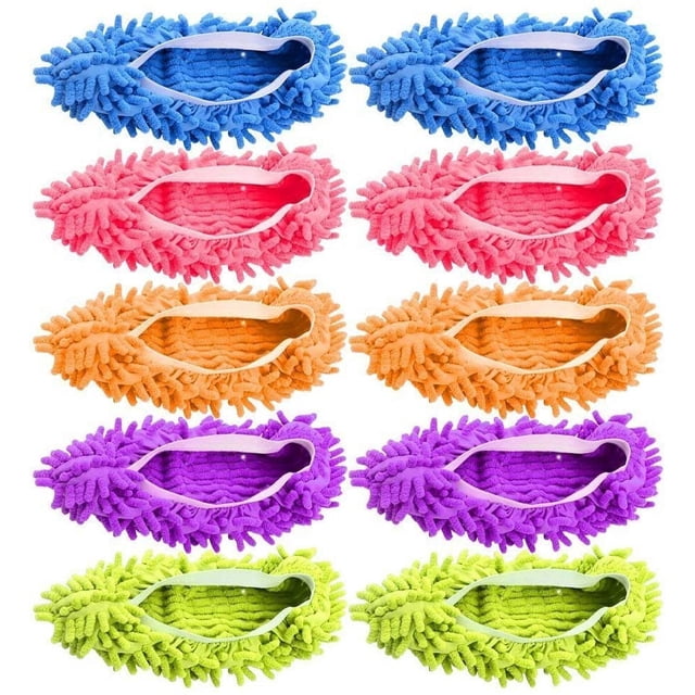 Microfiber Mop Slippers Shoes for Floor Cleaning, 10 Pieces Reusable Dust Mops