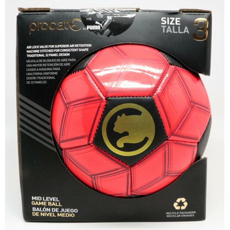 ProCat by Puma Graduate Sports Soccer Mid Level Ball Official Size 3 - Neon Red