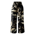thumbnail image 4 of Women's Printed Elastic High Waist Wide Pants Casual Wide Leg Long Casual Belt Pocket Women's Casual Pants High Waist Self Tie Pants plus Size Casual Pants for Women 4x-5x Pants Rompers for Women, 4 of 5