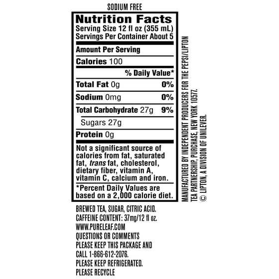 Lipton Tea Nutrition Label - Pensandpieces