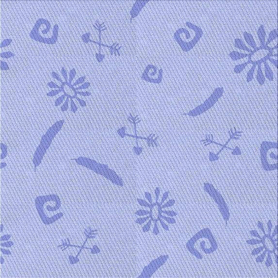 Ahgly Company Indoor Square Patterned Sky Blue Dress Blue Area Rugs, 4' Square