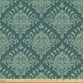 thumbnail image 2 of Ambesonne Damask Fabric by the Yard Upholstery, Ivy Like Botanical Motifs, 1 Yard, Slate Blue Laurel Green, 2 of 5