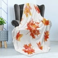 thumbnail image 4 of Leaves Soft Flannel Fleece Throw Blanket, Watercolor Effect Autumn Season Maple Leaf Pattern Canadian Foliage, Cozy Plush for Indoor and Outdoor Use, 60" x 80", Burnt Orange Orange, by Ambesonne, 4 of 5