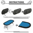 thumbnail image 5 of QinaQin 71-Inch Oval Poker Table, Suitable for 8 Players, Foldable Casino Table with Foldable Legs, Cup Holders, and Waterproof Padded Railings, Portable Texas Hold'Em and Blackjack Table, 5 of 8