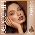 thumbnail image 2 of Set de brillo labial HOSAILY con delineador labial marrón hidratante, 2 of 7