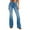 Light Blue, variant on Ladies Casual Pants Goods Station Border European Ladies Jeans Spliced Thin Flared Jeans Denim Travel Pants Women Light Blue M