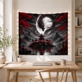 thumbnail image 5 of Dragon Coiling Around Full Moon Against Pagoda Scene, Mysterious Fantasy for Men, Dark Asian Art Decor, Halloween Gift, Tapestry Wall Hanging for Gaming Room and Living Room, 5 of 7