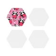 thumbnail image 2 of Kll Hexagon Drink Coasters Set Of 4,Pu Leather Absorbent Coasters Set Decorative Coffee Cup Coasters Housewarming Gift For Home Decor-Panda Heart Valentine Pink, 2 of 9