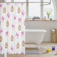 thumbnail image 3 of Manfei Kawaii Bow Rabbit Shower Curtain 72Wx72L,Cartoon Animal Bathroom Curtain, 3 of 5