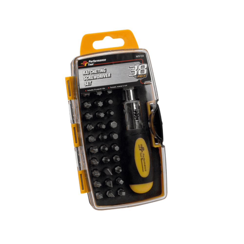 Performance Tool W9159 Ratcheting Screwdriver Set 38 Piece