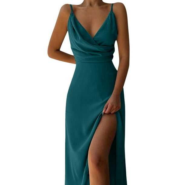 Gaecuw Engagement Dresses for Women V Neck Bodycon Dresses Sleeveless  Champagne Dresses Ankle Length Maxi Dresses Party Dress Prom Dresses  Acrylic Flowy Graduation Dresses Solid Semi Formal Dress - Walmart Business  Supplies