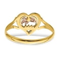 thumbnail image 6 of 14K Two-Tone Gold Ring Band Themed Yellow & Rose with Rhodium Dolphin in Heart, Size 8, 6 of 7