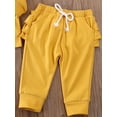 thumbnail image 5 of Aunavey Baby Girl Clothes Kids Outfits Rainbow Sweatshirt T-shirt Ruffle Long Pants 2pcs-Set Clothing, 5 of 6