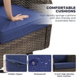 thumbnail image 5 of Naipo 3-Piece Swivel Rocking Rattan Chair Outdoor, Patio Bistro Furniture Conversation Set, Cushioned Wicker Chair with Glass Coffee Table(Grey, Blue), 5 of 8