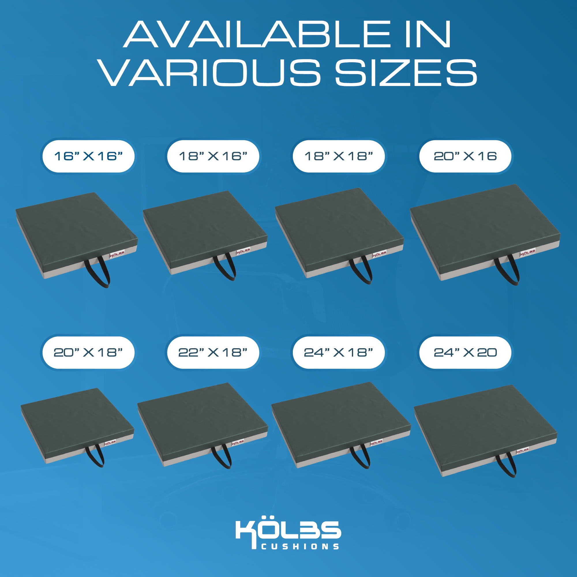 Kolbs Gel Extreme | Wheelchair Cushion Gel Seat Cushion | 3 Inch