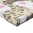thumbnail image 2 of Ambesonne Animal Fitted Sheet, Giraffes and Hearts, Full Size, White Grey Pink, 2 of 3