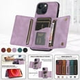 thumbnail image 4 of Nalacover for Apple iPhone 14 Wallet Case with Credit Card Holder Slots Magnetic Closure Kickstand Purse Premium PU Leather+ TPU Shockproof Case for iPhone 14 - Purple, 4 of 6