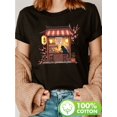 thumbnail image 1 of Women's Cute Black Cat Eating Ramen Anime Print T-Shirt - 100%, Short Sleeve Crew Neck Casual Top for Spring & Summer, Japanese-Inspired Noodle Shop Design with Cherry Blossoms, Allseason Tshirt, 1 of 6