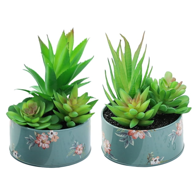 2 uds lavabo de estaño simulación suculentas en maceta decoración interior creativa plantas verdes artificiales