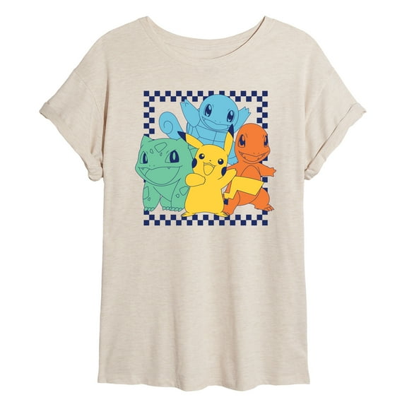 Pokémon - Group Checker Frame - Women's Oversized T-Shirt