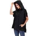 thumbnail image 3 of Sweat à Capuche Oversize à Manches Courtes pour Femmes avec Fentes Latérales, 3 of 5