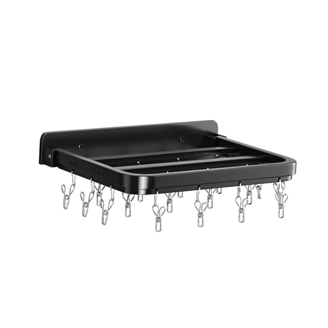 Perchas con clip, percha con clip y goteo, multiusos, percha para secar calcetines de lavandería Negro 20 clavijas