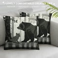 thumbnail image 3 of Throw Pillow Cover ",Grey Black Plaid Double Sides Print Cushion Cover for Bed Sofa, Silhouette Pack Square Couch Pillow Cover, 3 of 5