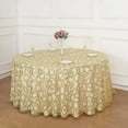 thumbnail image 5 of Efavormart 120" Gold Sequin Leaf Embroidered Seamless Tulle Round Tablecloth, Sheer Table Overlay, 5 of 11