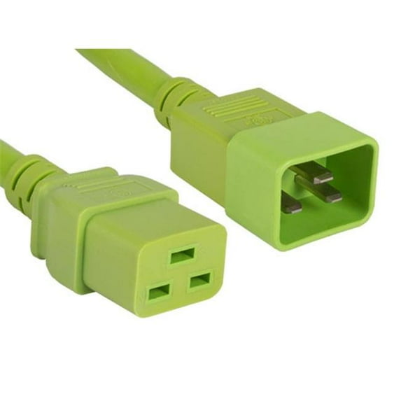Cable Leader PW132-4206 6 ft. 12 AWG 20A 250V Heavy Duty Power Cord IEC320 C20 to IEC320 C19, Green