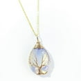 thumbnail image 1 of Zhuge Collar con colgante de árbol de la vida, accesorios para collares para hombres y mujeres, hecho a mano, collar con colgante de gota de agua de árbol de la vida envuelto en oro (blanco), 1 of 5