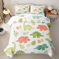 thumbnail image 2 of Homewish Cute Cartoon Dino Twin Quilt Set,Kawaii Plants Twin Coverlet Set,White,2pcs, 2 of 7
