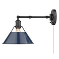 thumbnail image 4 of Golden Lighting Orwell Industrial Articulating 1-Light Wall Sconce Matte Navy Shade, 4 of 5