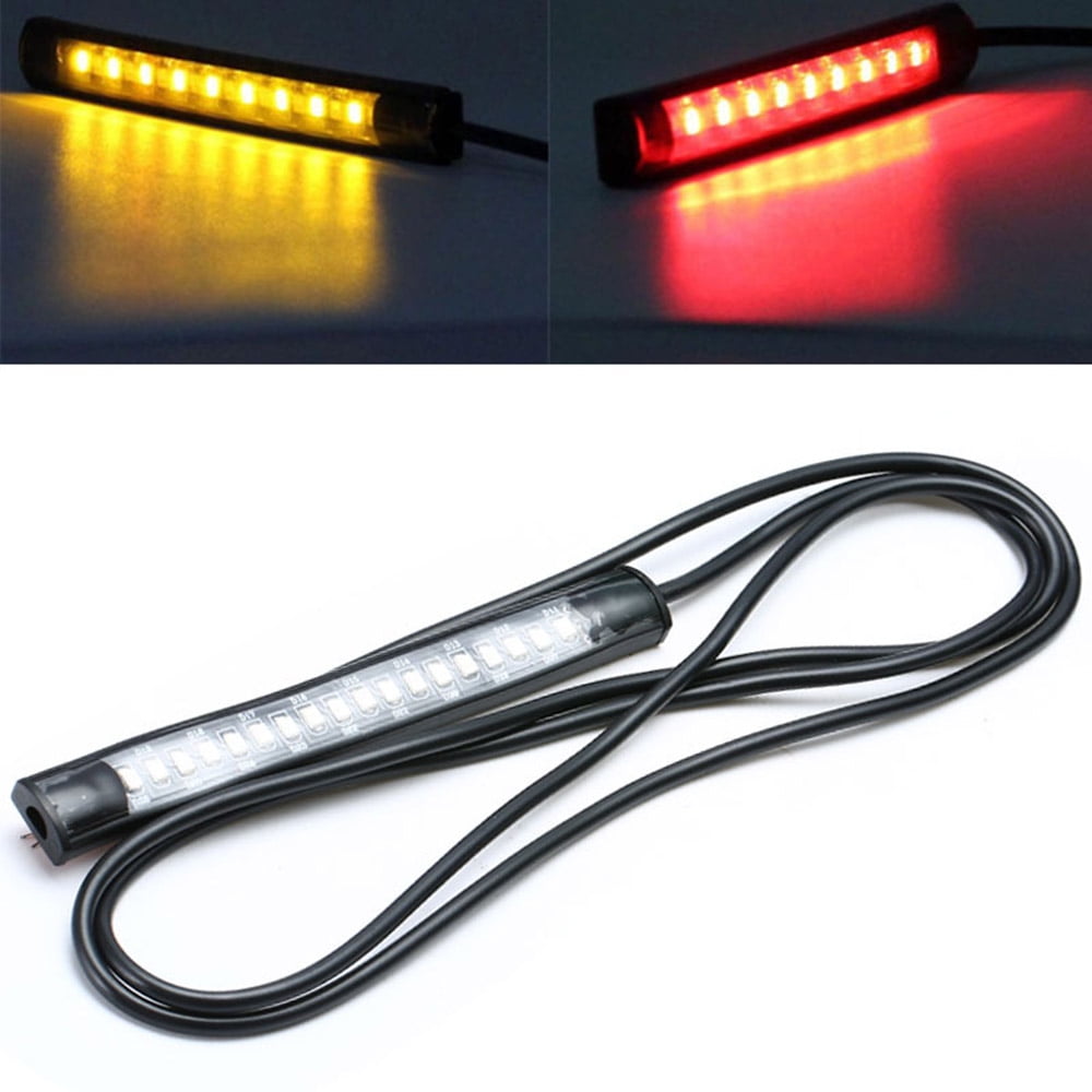 Motorcycle Bike Amber LED Turn Signal Indicator Blinker Strip Light Universal#IR 