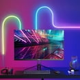 thumbnail image 1 of Tira de neón flexible LED RGB 1m Bluetooth Control de la app Sincronización de música, iluminación decorativa interior exterior cortable, 60 LEDs, mando a distancia, decoración para fiestas, 1 of 6