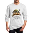 thumbnail image 3 of TKKCS Mens Halloween Graphic Long Sleeve T Shirt Funny Chicken Witch Broom Print Casual Crew Neck Novelty Tees White 4XL, 3 of 5