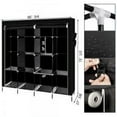 thumbnail image 2 of 67" Clothes Closet, Bingkers Portable Wardrobe Clothes Storage Rack 12 Shelves 4 Side Pockets Black, 2 of 7